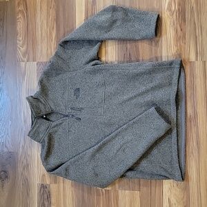 The North Face Mens Gordon Lyons Brown/Gray Heather Sz Large 1/2 Zip